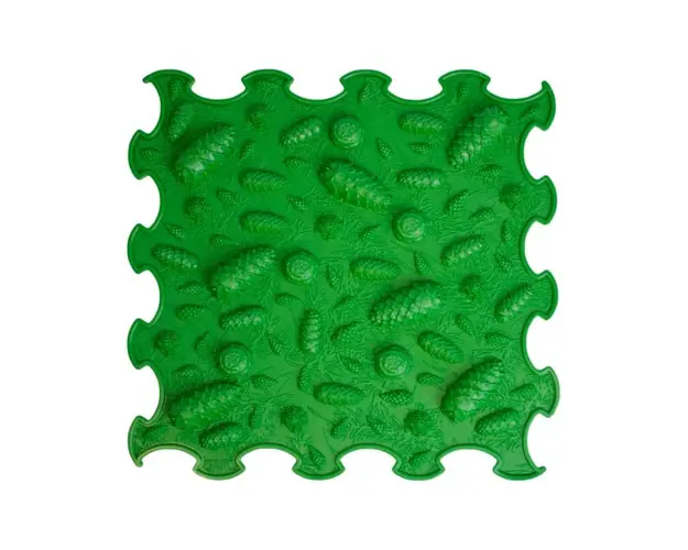 Covoras ortopedic pentru masaj, 1 piesa, textura rigida, model Pinecones, Verde inchis