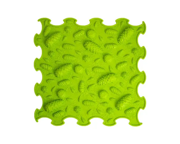 Covoras ortopedic pentru masaj, 1 piesa, textura moale, model Pinecones, Verde deschis