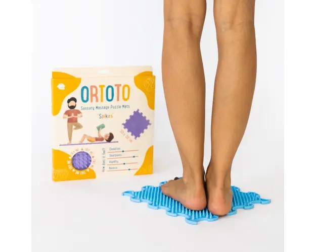 Covoras ortopedic pentru masaj, 1 piesa, textura rigida, model Spikes, Bleu