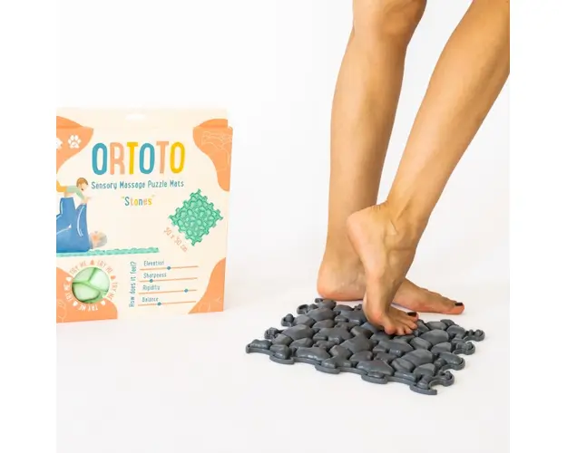Covoras ortopedic pentru masaj, 1 piesa, model Stones, Bleumarin
