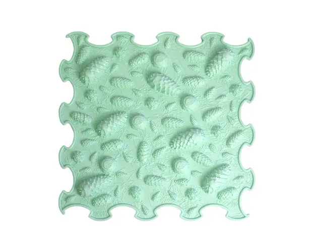 Covoras ortopedic pentru masaj, 1 piesa, textura rigida, model Pinecones, Verde pal