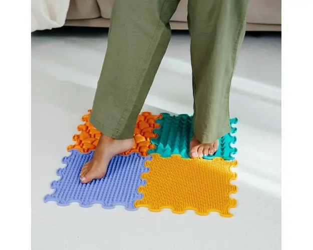 Covoras ortopedic, senzorial, set puzzle, 4 piese, Four Senses
