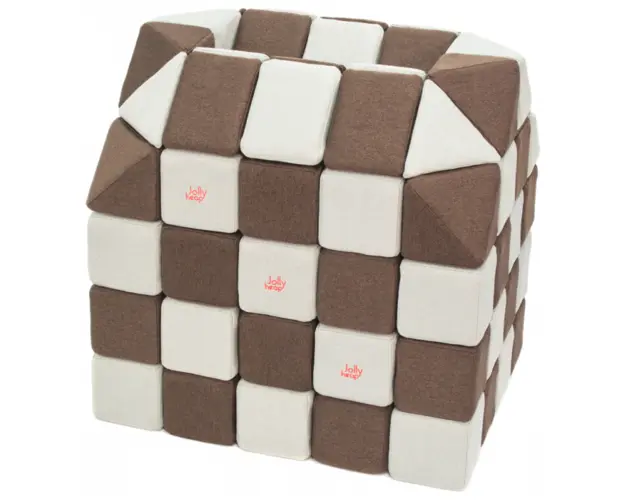 Cuburi CREATIVE Magnetice, JollyHeap, 100 cuburi, Alb Fildes-Maro