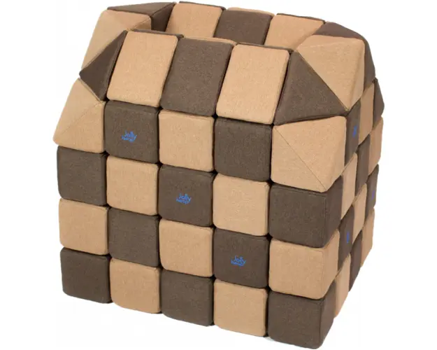 Cuburi CREATIVE Magnetice, JollyHeap, 100 cuburi, Bej-Maro