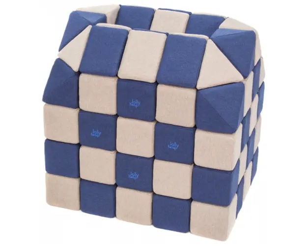 Cuburi CREATIVE Magnetice, JollyHeap, 100 cuburi, Gri-Albastru