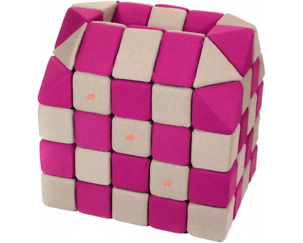 Cuburi CREATIVE Magnetice, JollyHeap, 100 cuburi, Gri-Roz