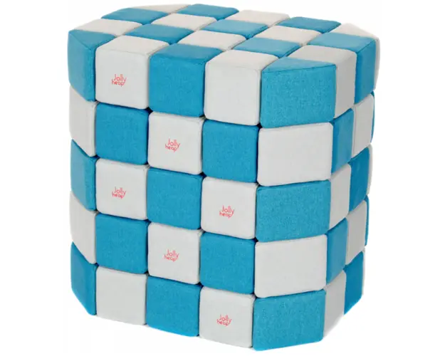 Cuburi Magnetice Basic de joaca, JollyHeap, 100 cuburi, Alb Fildes-Bleu
