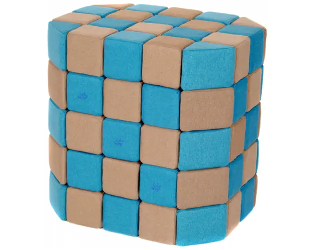 Cuburi Magnetice Basic de joaca, JollyHeap, 100 cuburi, Bej-Bleu