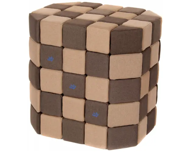 Cuburi Magnetice Basic de joaca, JollyHeap, 100 cuburi, Bej-Maro