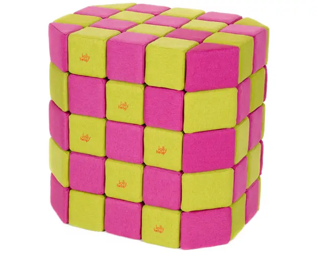 Cuburi Magnetice BASIC de joaca, JollyHeap, 100 cuburi, Diverse culori