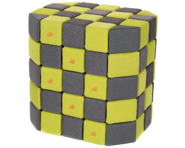 Cuburi Magnetice BASIC de joaca, JollyHeap, 100 cuburi, Diverse culori