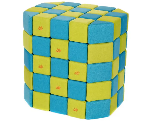 Cuburi Magnetice BASIC de joaca, JollyHeap, 100 cuburi, Diverse culori