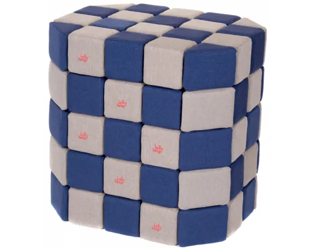 Cuburi Magnetice Basic de joaca, JollyHeap, 100 cuburi, Gri-Albastru