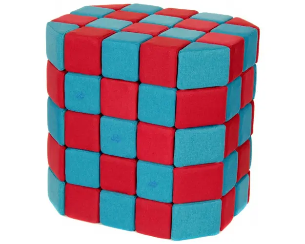 Cuburi Magnetice Basic de joaca, JollyHeap, 100 cuburi, Verde-Bleu