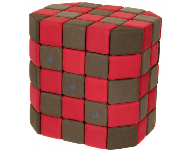 Cuburi Magnetice Basic de joaca, JollyHeap, 100 cuburi, Verde-Maro