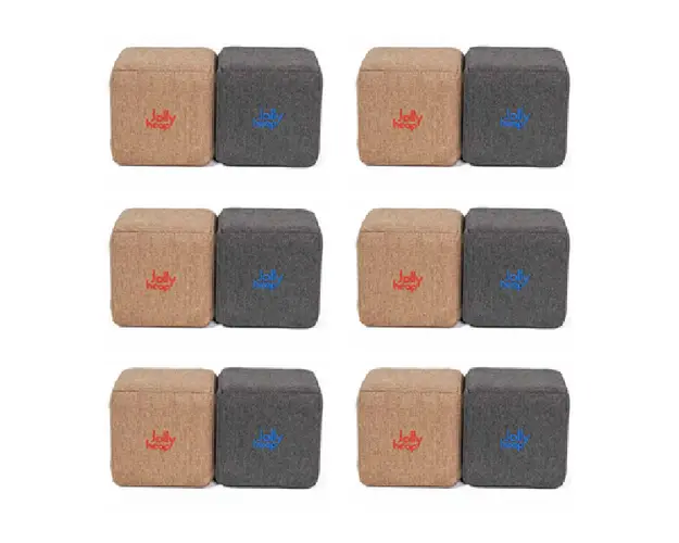 Cuburi Magnetice de constructie, JollyHeap Mini, 24 cuburi, Bej-Gri Inchis