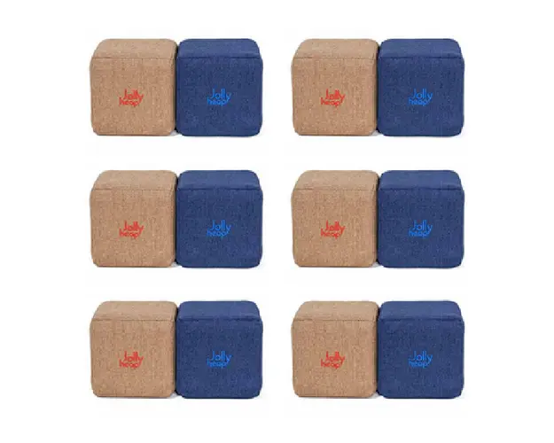 Cuburi Magnetice de constructie, JollyHeap Mini, 24 cuburi, Bej-Albastru