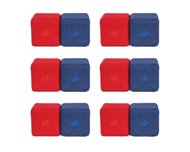 Cuburi Magnetice de constructie, JollyHeap Mini, 24 cuburi, Rosu-Albastru