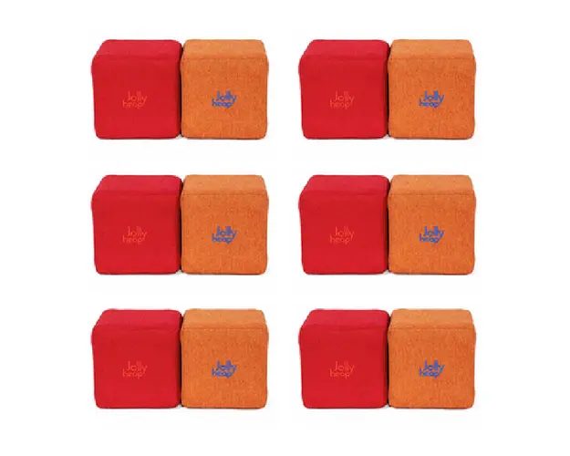 Cuburi Magnetice de constructie, JollyHeap Mini, 24 cuburi, Rosu-Portocaliu