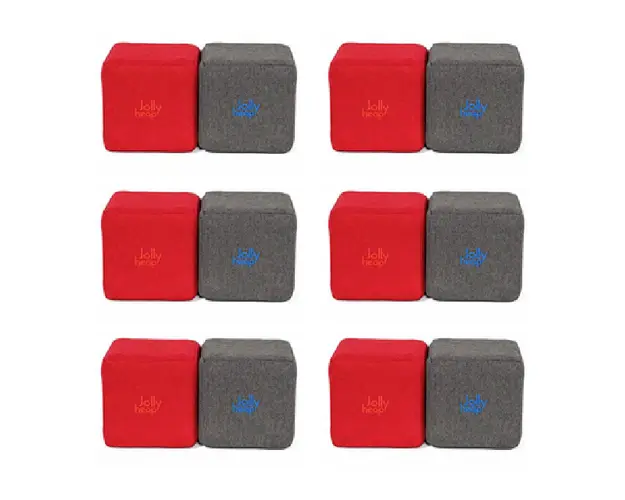 Cuburi Magnetice de constructie, JollyHeap Mini, 24 cuburi, Rosu-Gri Inchis