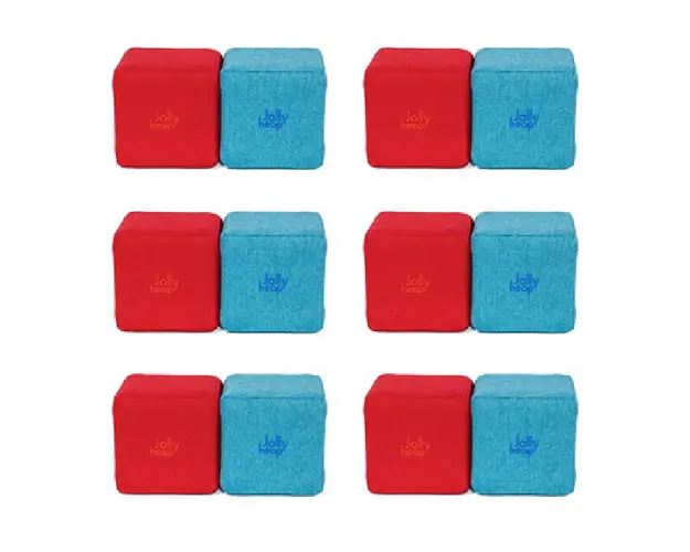Cuburi Magnetice de constructie, JollyHeap Mini, 24 cuburi, Rosu-Bleu
