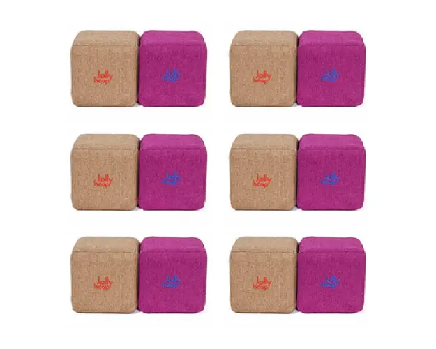 Cuburi Magnetice de constructie, JollyHeap Mini, 24 cuburi, Bej-Roz