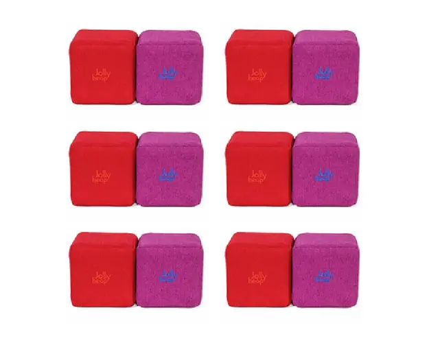 Cuburi Magnetice de constructie, JollyHeap Mini, 24 cuburi, Rosu-Roz
