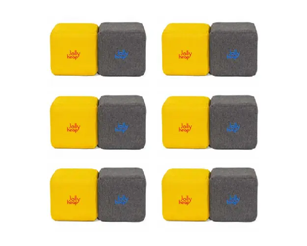 Cuburi Magnetice de constructie, JollyHeap Mini, 24 cuburi, Galben-Gri Inchis