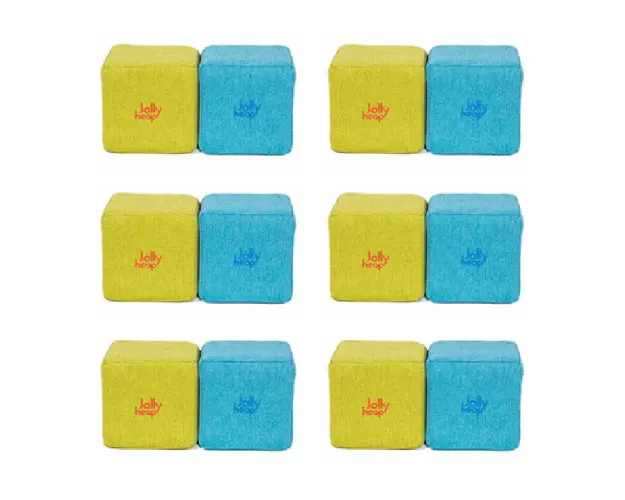 Cuburi Magnetice de constructie, JollyHeap Mini, 24 cuburi, Verde-Bleu