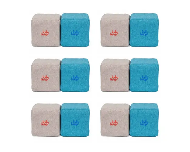 Cuburi Magnetice de constructie, JollyHeap Mini, 24 cuburi, Gri-Bleu