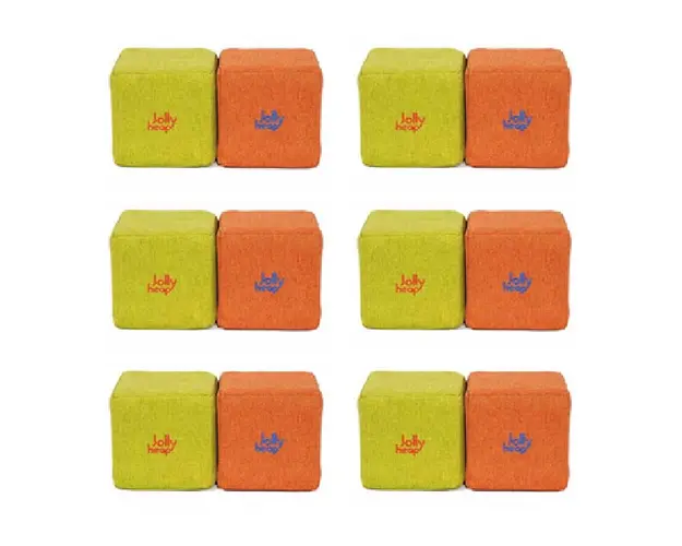 Cuburi Magnetice de constructie, JollyHeap Mini, 24 cuburi, Verde-Portocaliu