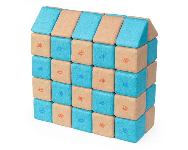Cuburi Magnetice, JollyHeap Medium, 50 cuburi, Bej-Bleu