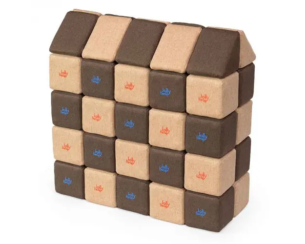 Cuburi Magnetice, JollyHeap Medium, 50 cuburi, Bej-Maro