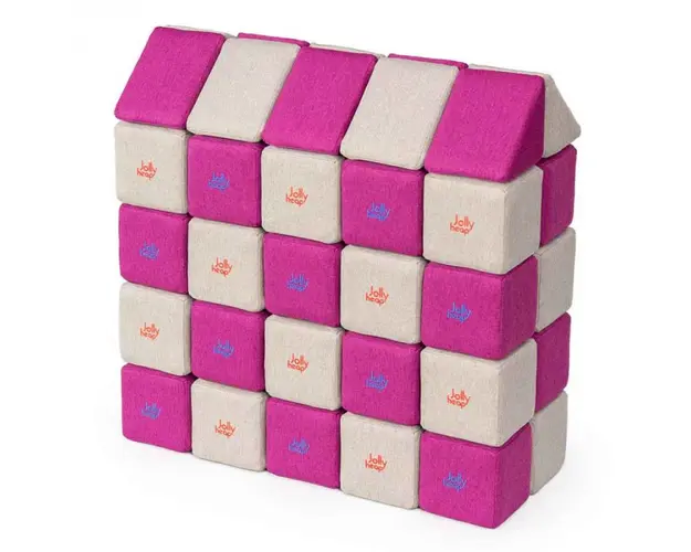 Cuburi Magnetice, JollyHeap Medium, 50 cuburi, Gri-Roz