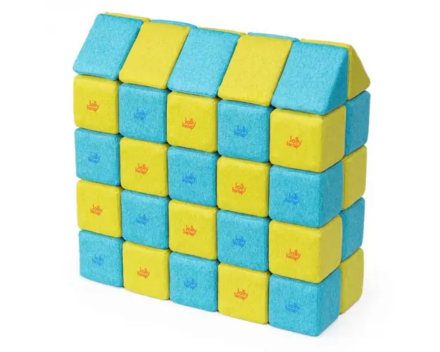 Cuburi Magnetice, JollyHeap Medium, 50 cuburi, Verde-Bleu