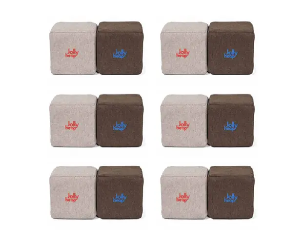 Cuburi Magnetice pentru construit, JollyHeap Pixi, 12 cuburi, Gri-Maro