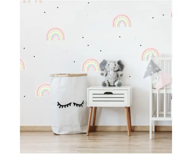 Curcubee pastelate cu puncte - autocolante pentru perete pentru fete, roz