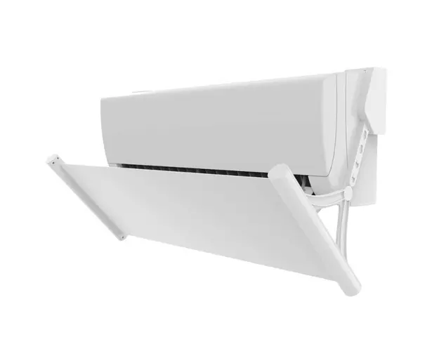 Deflector pentru protectie curent aer conditionat, Empria, ajustabil pe 4 niveluri, retractabil, Alb