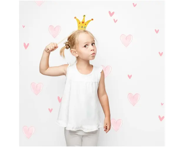 Inimioare roz - autocolante textile pentru perete