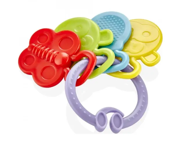 Jucarie dentitie Rattle Teether BabyJem, Diverse culori