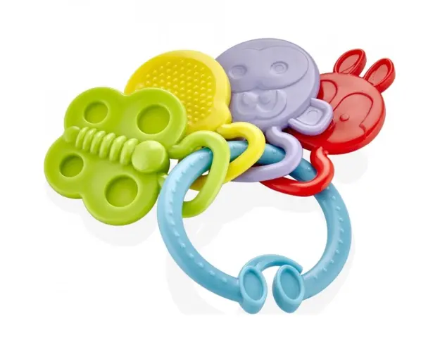 Jucarie dentitie Rattle Teether BabyJem, Bleu
