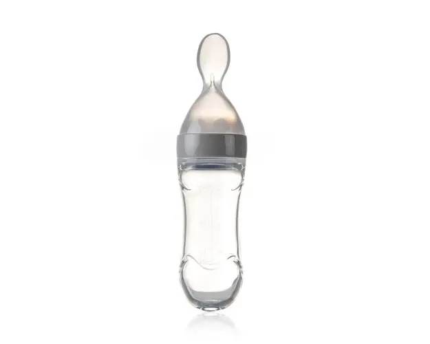 Lingurita cu rezervor pentru bebelusi, BabyJem, cu capac protectie, 90 ml, Diverse culori