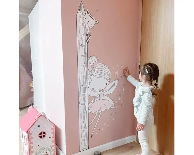 Metru de masurare INSPIO pentru perete - Zana, s 150 cm, Roz