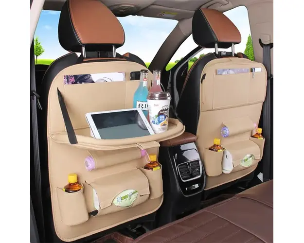 Organizator scaun auto copii, impermeabil, Empria, 63x44.5 cm, Crem