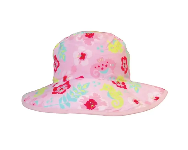 Palarie Copii Reversibila, Protectie Solara UPF50+, Pink Floral, 2 - 5 ani