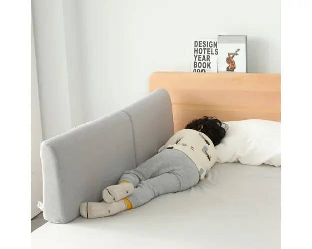 Protectie pat copil, pliabila si super portabila, H 30 cm, 120 cm, Gri