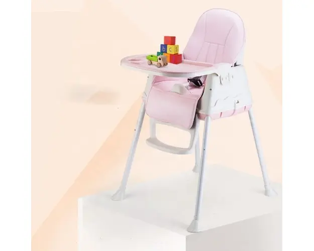 Scaun de masa 6 in 1 pentru bebelusi si copii, Roz