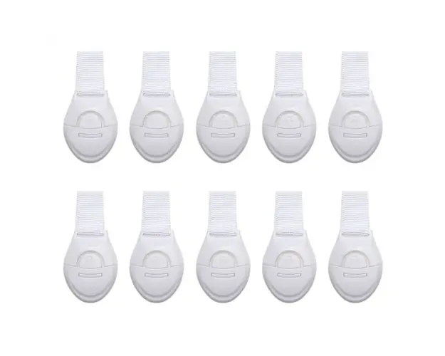 Set 10 sigurante flexibile textile pentru usi si sertare, Empria, 20 cm, Diverse culori