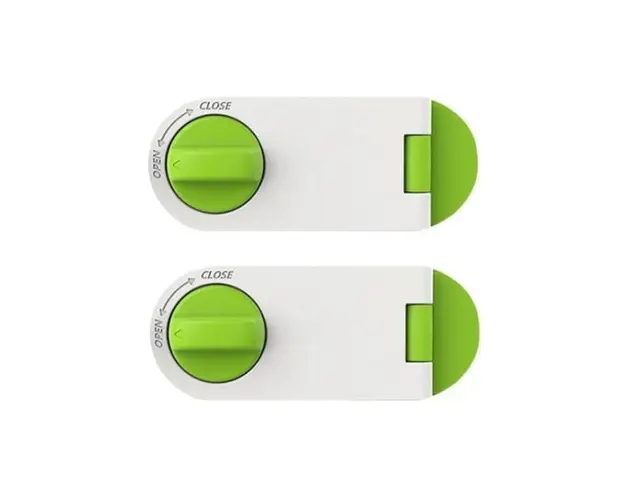Set 2 sigurante fixe pentru usi si sertare dulap, 10.6x4.15x2.2 cm, Diverse culori