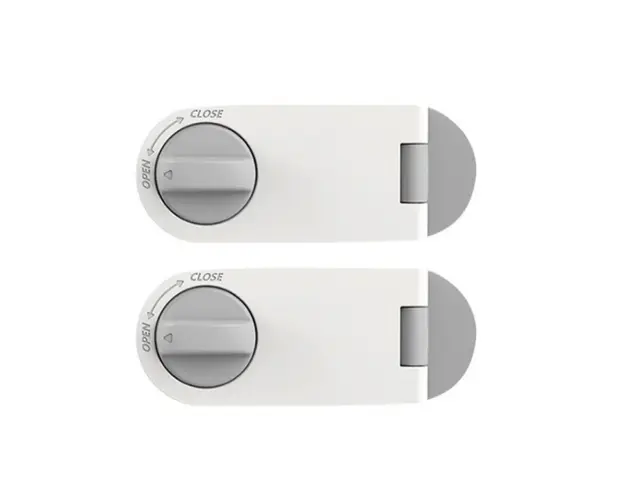 Set 2 sigurante fixe pentru usi si sertare dulap, 10.6x4.15x2.2 cm, Gri